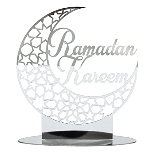 Hajimia Mittelstücke Eid Mubarak Ornament Acryl Ramadan Tischdekoration Mond hohles muslimisches Tischschild Splitter von Hajimia