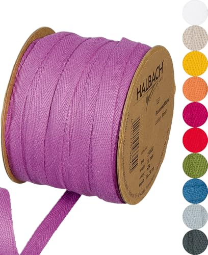 Halbach Seidenbänder Baumwollband | 10mm x 30m | Webband 100% Baumwolle | Bänder zum Basteln als Meterware | Stoffband für Dekorationen, DIY Handwerk, Schrägband Näharbeiten, Farbe: berry von Halbach Seidenbänder