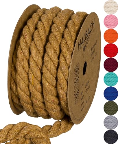 Halbach Seidenbänder recycelte Baumwollkordel, Breite: 10 mm/Länge 4 Meter, Nachhaltiges Baumwollgarn für Makramee, Naturkordel zum Basteln, Farbe: braun Halbach Seidenbänder recycelte Baumwollkordel, Breite: 10 mm/Länge 4 Meter, Nachhaltiges Baumwollgarn für Makramee, Naturkordel zum Basteln, Farbe: braun von Halbach Seidenbänder