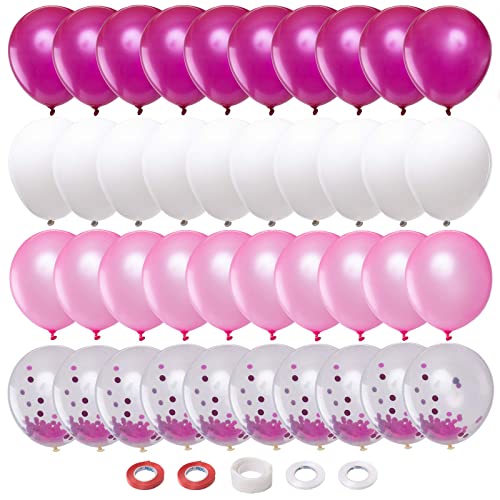 Halcyerdu 85 Stück Rot Luftballon Set, Konfetti Luftballons, Farben Latex Luftballons, Party Bunte Dekorative Ballons von Halcyerdu