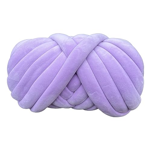 Chunky Cotton Tube Garn Handgestrickte Kristall Weiche Samt Gefüllte Garn 3cm Dicke Erstellen Grobe Warme Atmungsaktive Decken für Arm Stricken und DIY Projekte Tasche (30 Hellviolett) von HalcyonFit