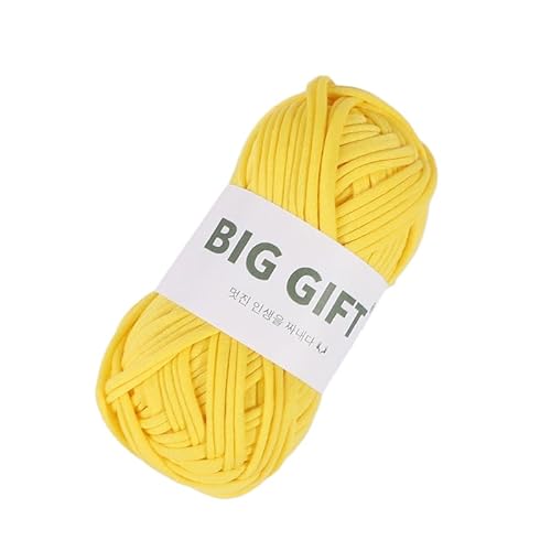 Dicke T-Shirt-Garn für Stricken und Häkeln – Dickes Weben mit 100% Baumwollstoffgarn für DIY-Taschen, Körbe, Decken (Yellow) von HalcyonFit