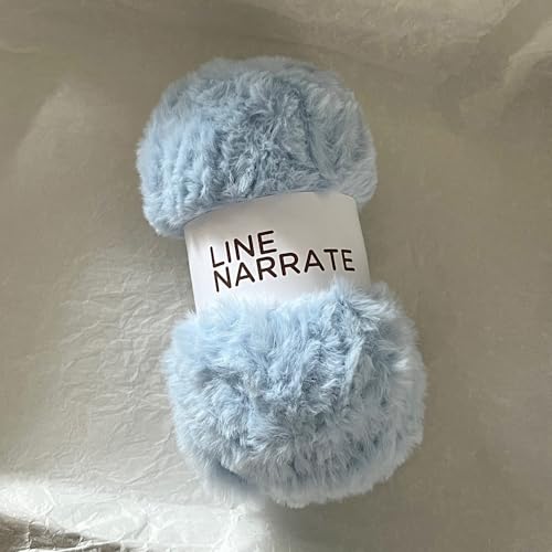 Luxe Faux Fur Garn Chunky Fluffy Imitation Nerz Häkeln DIY Wolle Garn 2 Rollen 100g für Stricken Schal Decke Puppen Teppich Taschen (Baby Blue) von HalcyonFit