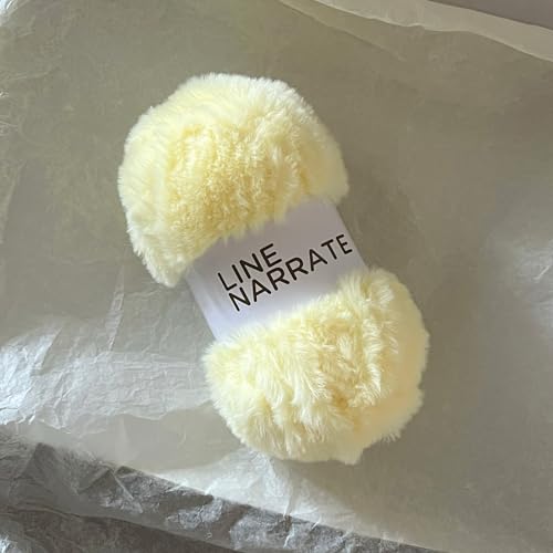 Luxe Faux Fur Garn Chunky Fluffy Imitation Nerz Häkeln DIY Wolle Garn 2 Rollen 100g für Stricken Schal Decke Puppen Teppich Taschen (Chicken Yellow) von HalcyonFit