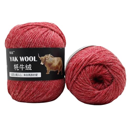 Yak Wollgarn Handgestricktes Häkelgarn Dickes Kammgarn Superweich 100g 3er Pack für Schals, Pullover, Hüte, Mäntel, Taschen & Socken - Natürliches hautfreundliches Garn (05) von HalcyonFit