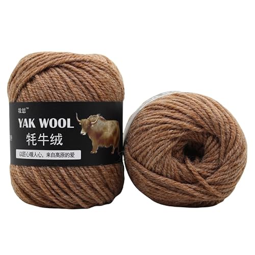 Yak Wollgarn Handgestricktes Häkelgarn Dickes Kammgarn Superweich 100g 3er Pack für Schals, Pullover, Hüte, Mäntel, Taschen & Socken - Natürliches hautfreundliches Garn (08) von HalcyonFit