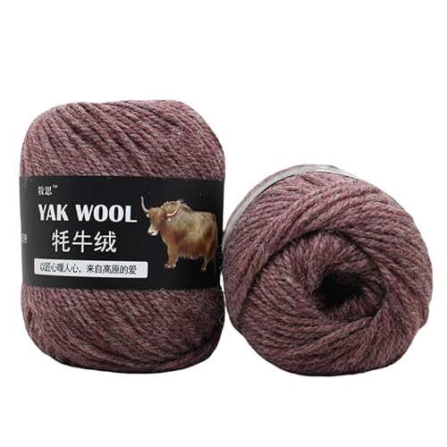 Yak Wollgarn Handgestricktes Häkelgarn Dickes Kammgarn Superweich 100g 3er Pack für Schals, Pullover, Hüte, Mäntel, Taschen & Socken - Natürliches hautfreundliches Garn (10) von HalcyonFit