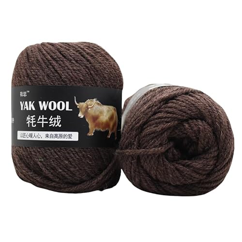 Yak Wollgarn Handgestricktes Häkelgarn Dickes Kammgarn Superweich 100g 3er Pack für Schals, Pullover, Hüte, Mäntel, Taschen & Socken - Natürliches hautfreundliches Garn (11) von HalcyonFit