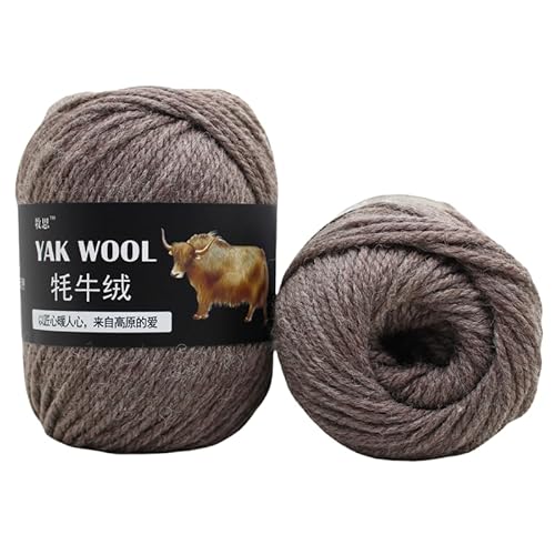 Yak Wollgarn Handgestricktes Häkelgarn Dickes Kammgarn Superweich 100g 3er Pack für Schals, Pullover, Hüte, Mäntel, Taschen & Socken - Natürliches hautfreundliches Garn (17) von HalcyonFit