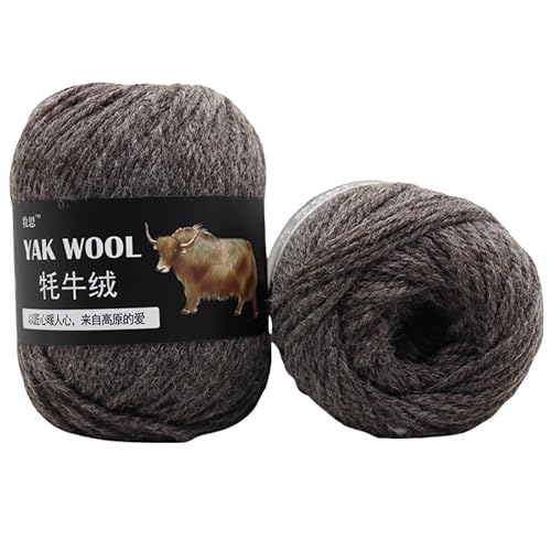 Yak Wollgarn Handgestricktes Häkelgarn Dickes Kammgarn Superweich 100g 3er Pack für Schals, Pullover, Hüte, Mäntel, Taschen & Socken - Natürliches hautfreundliches Garn (18) von HalcyonFit