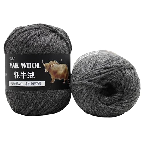 Yak Wollgarn Handgestricktes Häkelgarn Dickes Kammgarn Superweich 100g 3er Pack für Schals, Pullover, Hüte, Mäntel, Taschen & Socken - Natürliches hautfreundliches Garn (19) von HalcyonFit