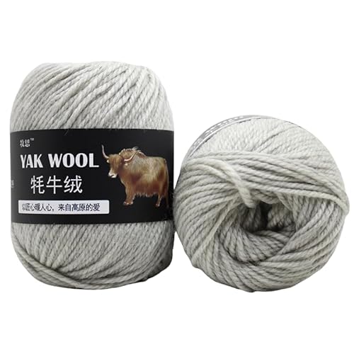 Yak Wollgarn Handgestricktes Häkelgarn Dickes Kammgarn Superweich 100g 3er Pack für Schals, Pullover, Hüte, Mäntel, Taschen & Socken - Natürliches hautfreundliches Garn (20) von HalcyonFit