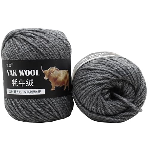 Yak Wollgarn Handgestricktes Häkelgarn Dickes Kammgarn Superweich 100g 3er Pack für Schals, Pullover, Hüte, Mäntel, Taschen & Socken - Natürliches hautfreundliches Garn (22) von HalcyonFit