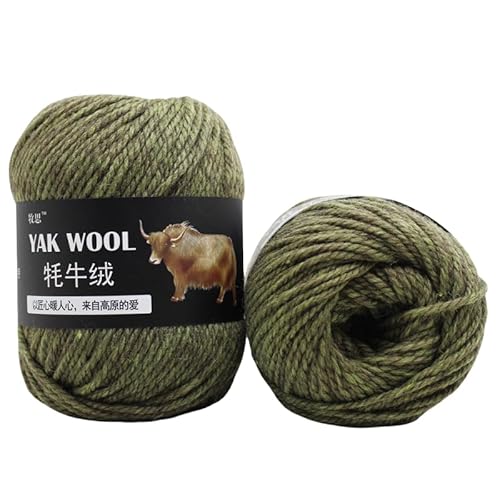 Yak Wollgarn Handgestricktes Häkelgarn Dickes Kammgarn Superweich 100g 3er Pack für Schals, Pullover, Hüte, Mäntel, Taschen & Socken - Natürliches hautfreundliches Garn (24) von HalcyonFit