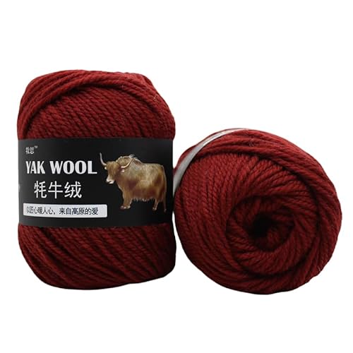 Yak Wollgarn Handgestricktes Häkelgarn Dickes Kammgarn Superweich 100g 3er Pack für Schals, Pullover, Hüte, Mäntel, Taschen & Socken - Natürliches hautfreundliches Garn (25) von HalcyonFit