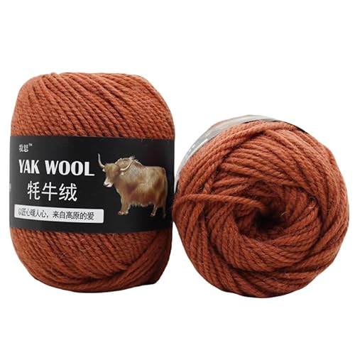 Yak Wollgarn Handgestricktes Häkelgarn Dickes Kammgarn Superweich 100g 3er Pack für Schals, Pullover, Hüte, Mäntel, Taschen & Socken - Natürliches hautfreundliches Garn (26) von HalcyonFit