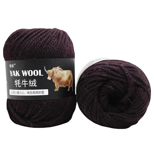 Yak Wollgarn Handgestricktes Häkelgarn Dickes Kammgarn Superweich 100g 3er Pack für Schals, Pullover, Hüte, Mäntel, Taschen & Socken - Natürliches hautfreundliches Garn (29) von HalcyonFit