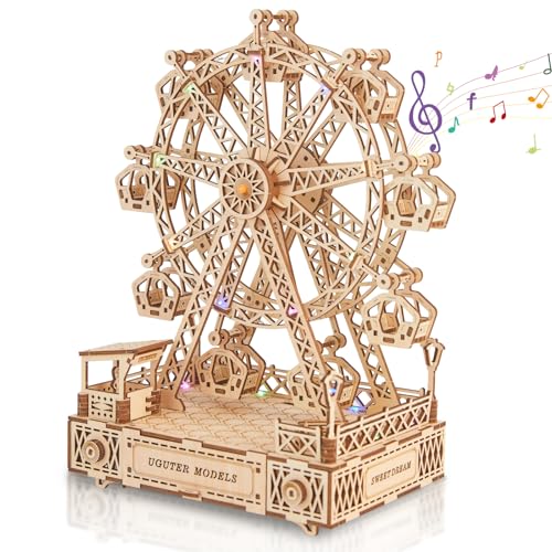 Hallisun 3D Holzpuzzle zum Zusammenbauen für Erwachsene, Riesenrad Modell, Holzbausatz, DIY Bastelset aus Holz, Geburtstagsgeschenk für Familie und Freunde, Heimdekoration, 260 Teile von Hallisun