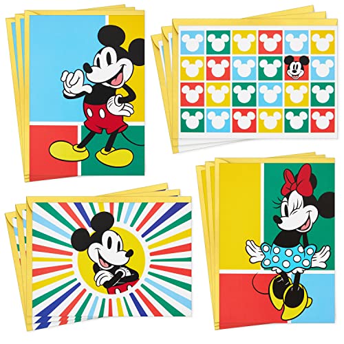 Hallmark Disney Karten für alle Anlässe, 12 leere Karten mit Umschlägen (Vintage Mickey Mouse und Minnie Mouse) von Hallmark