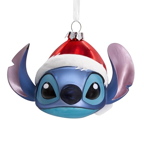 Hallmark Disney Stitch Weihnachtsmannmütze aus geblasenem Glas von Hallmark