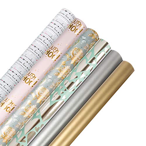 Hallmark Geschenkpapier-Bündel für besondere Anlässe – 6 Rollen in 6 festlichen Designs von Hallmark