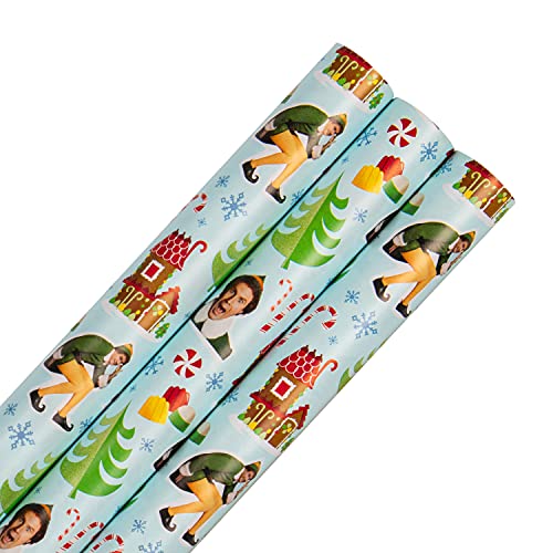 Hallmark Weihnachts-Geschenkpapier, 3 Stück, je 4 m, 1 Buddy der Elf Design von Hallmark