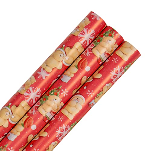 Hallmark Weihnachts-Geschenkpapier-Set – 3 Rollen in 1 niedlichem, festlichem Design von Hallmark