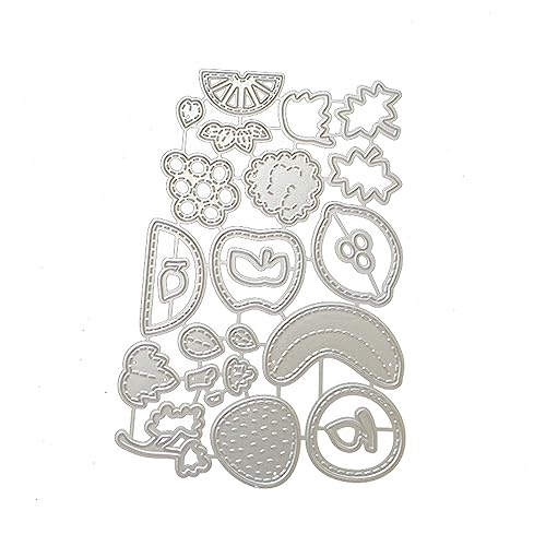 Haloppe Obst Stanzschablonen für Kartenherstellung & DIY Prägung Scrapbooking, DIY Handwerk Stanzschablone Wiederverwendbar Obst Design Scrapbooking Prägepapier Karten Stanzform für Einladungen Silber von Haloppe