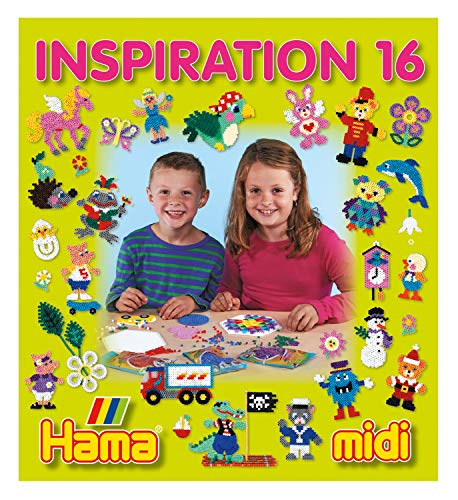 Hama Perlen 399-16 Inspiration Heft Nr. 16 Vorlagenbuch mit farbenfrohen Ideen, Motiven und Anleitungen zum Basteln mit Bügelperlen, kreativer Bastelspaß für Groß und Klein von Hama