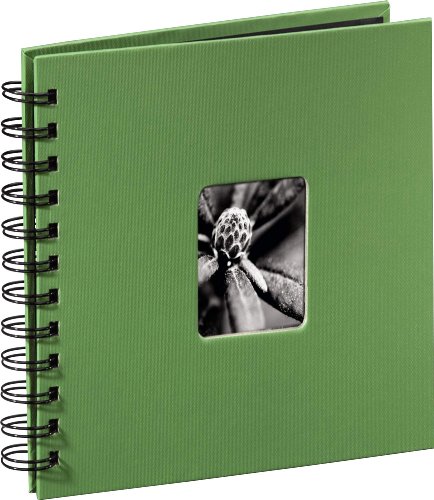 Hama Fotoalbum 24x17 cm (Spiral-Album mit 50 schwarzen Seiten, Fotobuch mit Pergamin-Trennblättern, Album zum Einkleben und Selbstgestalten) grün von Hama