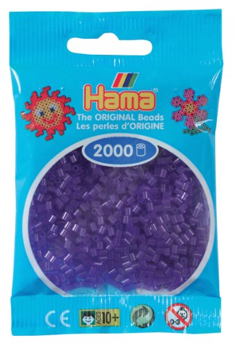 Hama Violett durchsichtig 2.5mm Perlen, Mini-Größe 200 Stück, Kunststoff, Rund, Craft Bead, Beads von Hama