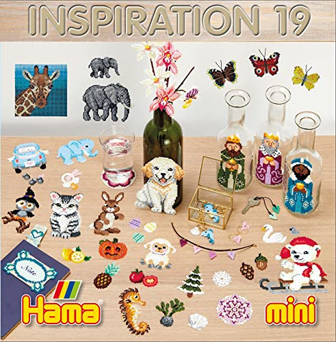 Hama Perlen 399-19 Inspiration Heft Nr. 19 Vorlagen-Buch speziell für Mini Perlen mit farbenfrohen Ideen, Motiven und Anleitungen zum Basteln mit Bügelperlen, kreativer Bastelspaß für Kinder von Hama