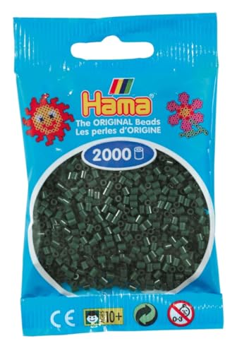 Hama Perlen 501-28 - Mini-Perlen 2000 Stück oliv-grün von Hama