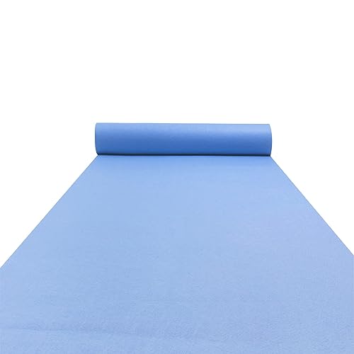 Blauer Hochzeit-Gang-Läufer, Empfangs- und Gehweg-Teppich, 2 mm dickes Polyester, Event-Teppiche, Läufer für Hochzeiten, Kirchenteppich, Partydekorationen, Abschlussball im Freien ( Size : 1x25m ) von Hamankim