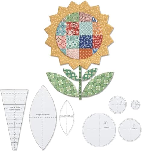 7-teiliges Sonnenblumen-Quilt-Vorlagen-Set, Mehrzweck-Patchwork-Nählineal, DIY-Acryl-Quilt-Schablone, Quilt-Vorlagen, Quilt-Lineale, zum Malen auf Holzwänden, Heimdekoration von Hamender