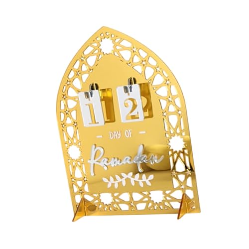 Mubarak Ramadan Adventskalender 20 x 15 cm Arabisches Eid Basteln Tischdekoration für Festival Party (Golden) von Hamender