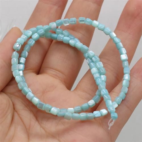 Mehrfarbige Perlen aus Naturstein, lose Abstände, können für selbstgemachte Armbänder, Halsketten, Ohrringe, Schmuckherstellung verwendet werden, blau, 3,5 mm von Hamthuit