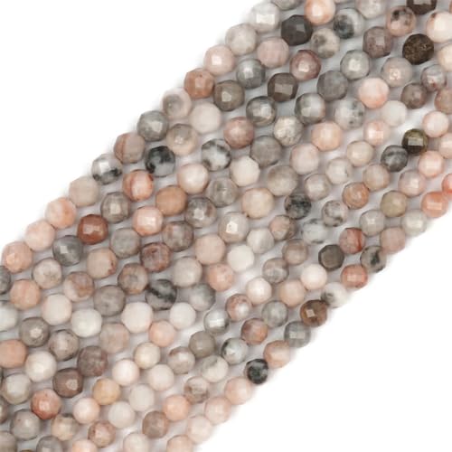 Natürliche, facettierte Apatit-Saphir-Jade-Onyx-Edelstein-Perlen, runde Perlen für Schmuckherstellung, DIY-Armband, Zubehör, Rosa, Zebra, 3 mm (ca. 110 Stück) von Hamthuit
