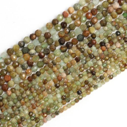 Natürliche facettierte Apatit-Saphir-Jade-Onyx-Edelstein-Perlen, runde Perlen für Schmuckherstellung, DIY-Armband, Zubehör, Fischrogenachat, 2 mm (ca. 170 Stück) von Hamthuit