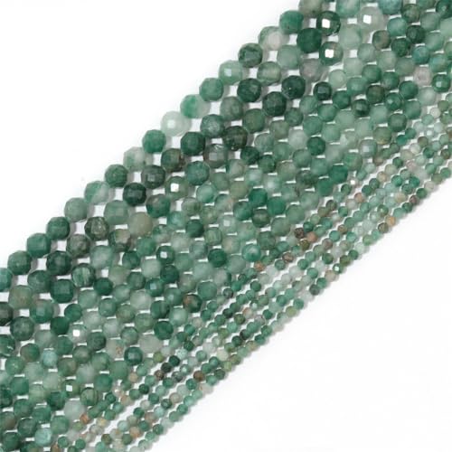 Natürliche facettierte Apatit-Saphir-Jade-Onyx-Edelstein-Perlen, runde Perlen für Schmuckherstellung, DIY-Armband, Zubehör, afrikanischer Jadeit, 2 mm (ca. 170 Stück) von Hamthuit