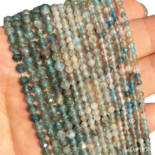 Natürliche facettierte kleine Achat-Kristallperlen für Schmuckherstellung, Perlenarbeiten, DIY-Armband, Apatit, 4 mm, 91 Stück von Hamthuit