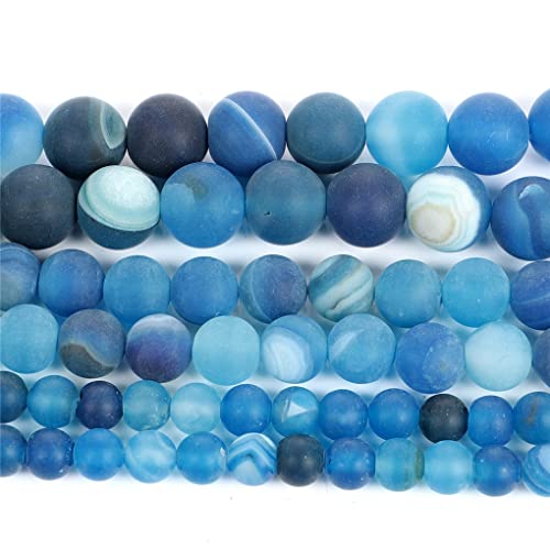 Naturstein, Gefrostet, Blaue Adern, Achate, Charm, Rund, Lose Perlen Für Schmuckherstellung, Handarbeiten, DIY-Armband H7346 12mm 29-30pcs von Hamthuit