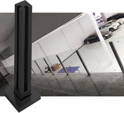 HanDpi Gehärteter Balustrade-Geländerpfosten aus Edelstahlglas für Außenbereich/Garage/Parkplatz/Pool/Terrasse/Treppenglas, Stangen und Klemmen (105 cm) von HanDpi