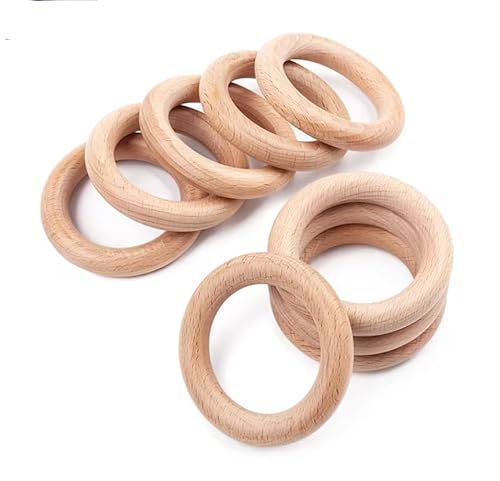 20 edle Holzringe natur 4cm (40mm) Außenmaß unbehandeltes edles Naturholz, Holzreifen für DIY-Arbeiten Makramee zum basteln Ringe von Handarbeit - Lieblingsladen