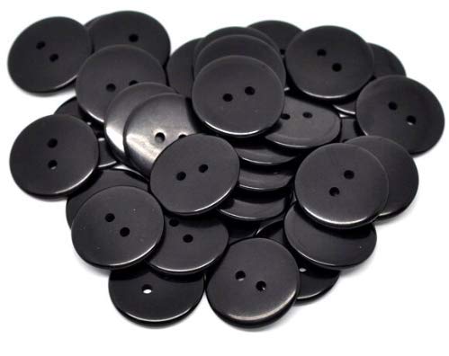 50 Harzknöpfe in schwarz 18 mm 2-Loch Knopf zum Annähen und Basteln von Handarbeit-Lieblingsladen
