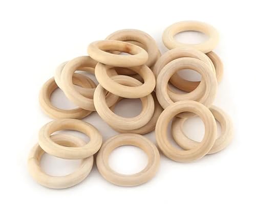 50 edel Holzringe natur 25mm (Außenmaß) aus edlem Holz zum basteln Makramee DIY-Arbeiten Armband Anhänger DIY-Schmuck von Handarbeit - Lieblingsladen