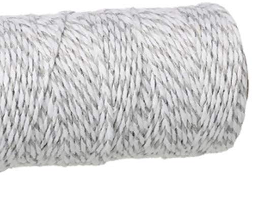 Baumwollschnur Kordel grau weiß gestreift 1,5mm ca. 92 Meter Kordel Schnur von Handarbeit-Lieblingsladen