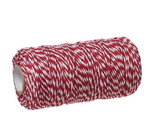 Handarbeit-Lieblingsladen Baumwollschnur Kordel rot-weiß gestreift 1,5mm ca. 92 Meter Kordel Paketschnur Paketband Schnur (1m/0,08€) von Handarbeit-Lieblingsladen