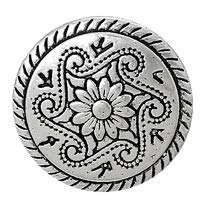 Handarbeit-Lieblingsladen Metallknöpfe Ösenknöpfe 20 Stück mit Blumen-Muster antiksilber Ø ca. 15mm von Handarbeit-Lieblingsladen