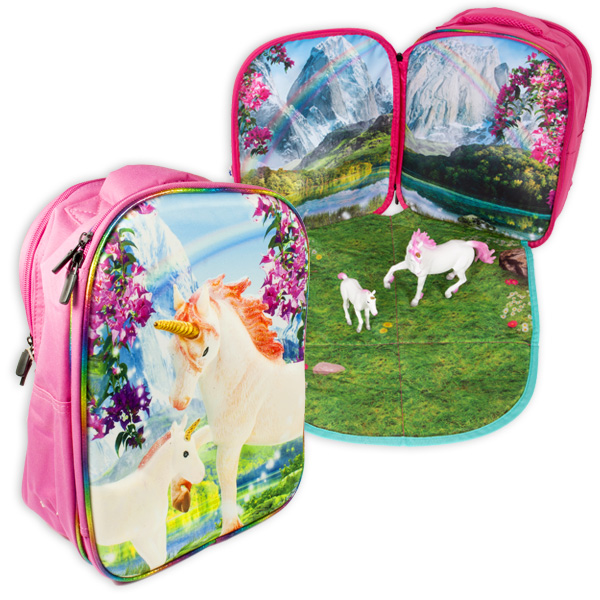 Rucksack mit Spielmatte und Figuren, Einhorn von Handelshaus Legler